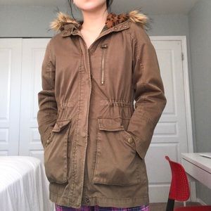zara army green parka